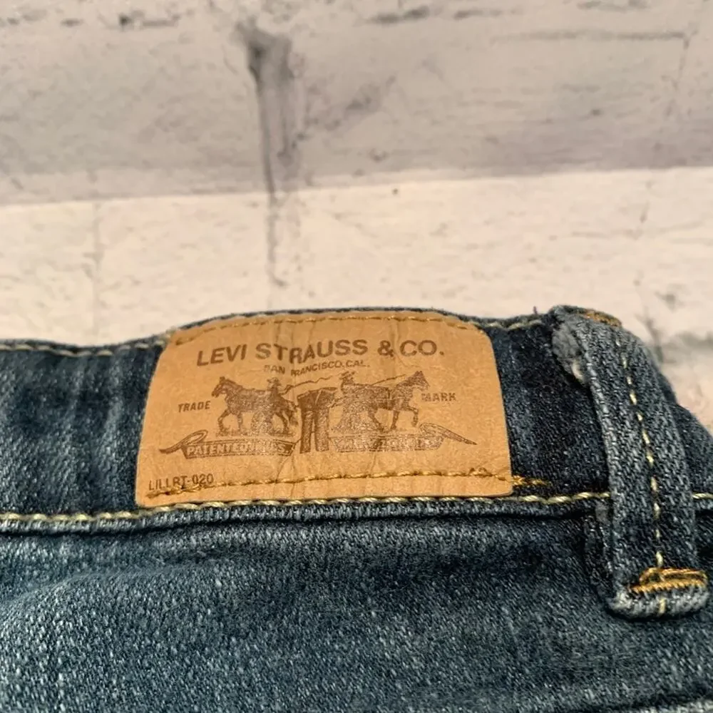 LEVI’S Girls Skinny Fit Jeans With Adjustable Waistband - Dark Wash / Size: 8R